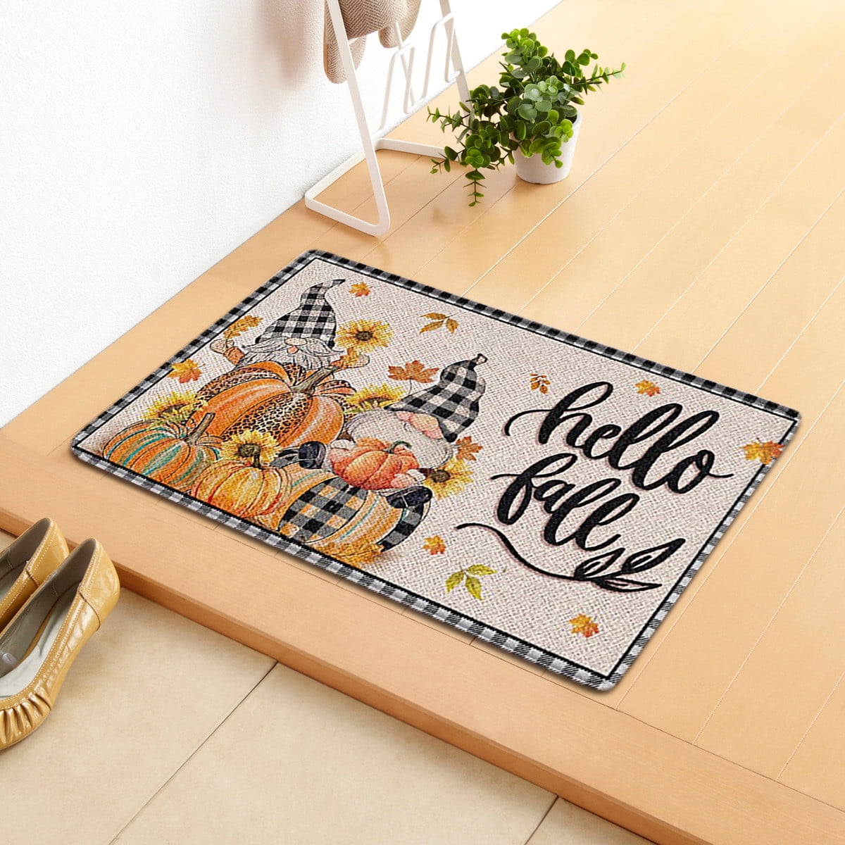 Cuoff Halloween Decor Thanksgiving Doormat Happy Fall Floor Mat Gnome