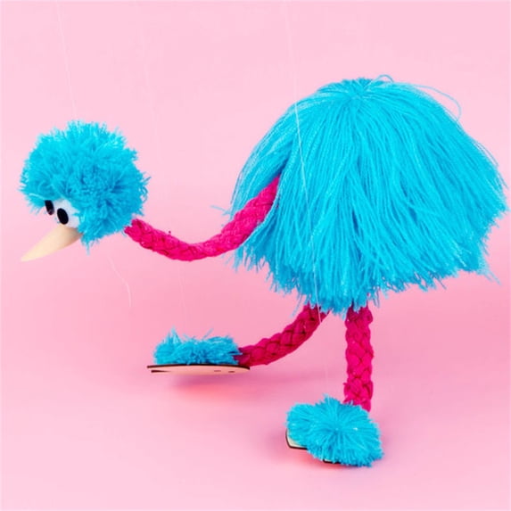 Ostrich Marionettes String Puppets,Bird Puppet with Strings Walking Puppet On Strings Stuffed Plush Parent-Child Interactive Puppets Educational Toys Dolls forAge 3 and Up Blue