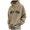 thumbnail image 1 of Cuoff Hoodies Sweatshirt Winter Loose Printed Casual Fashion Sports Hoodies for men Brown M, 1 of 4