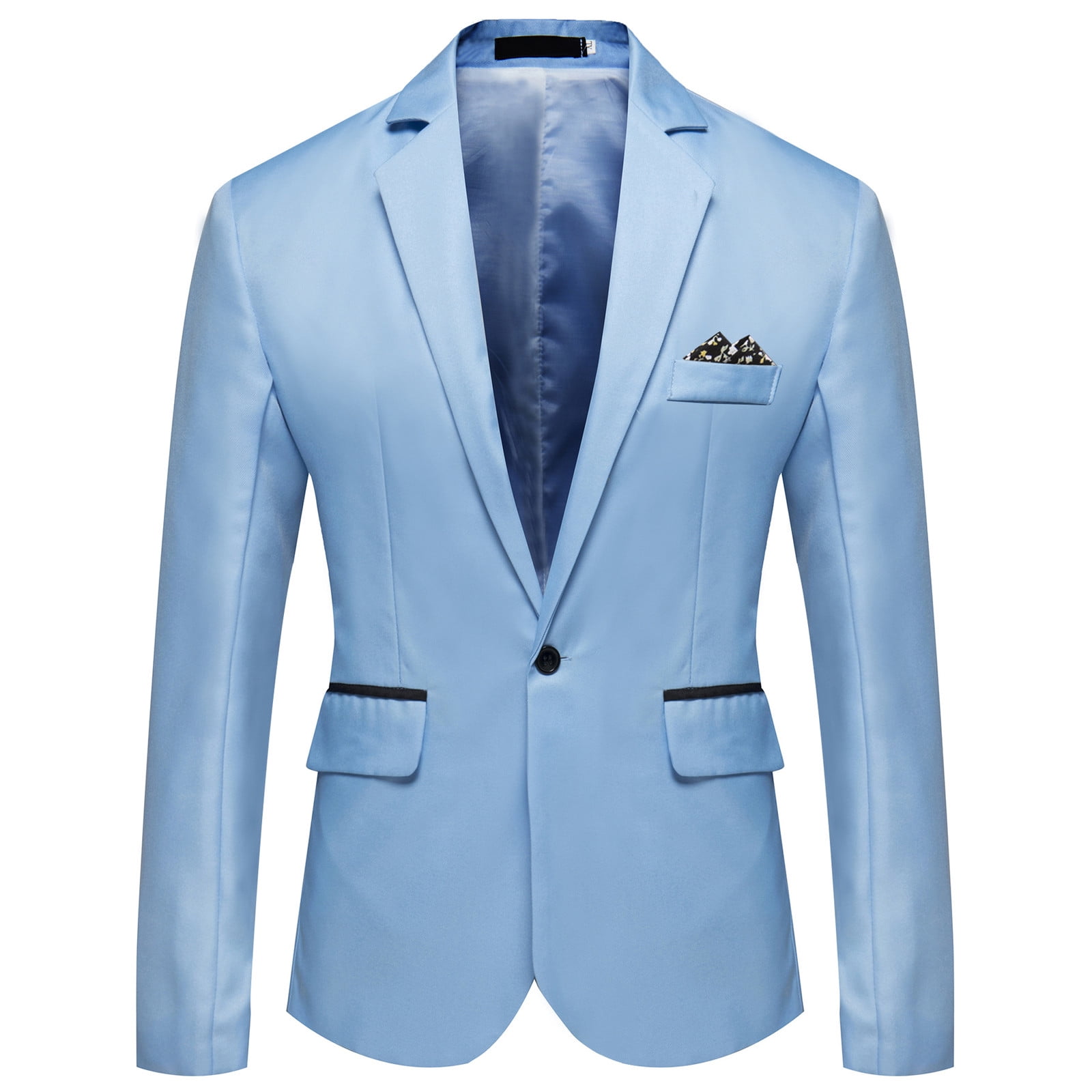2023 Fashion Men Casual 1 Cotton Jackets Male Slim Fit formal Sky Blue  Black Blazer Suit Plus Size 5XL Fashion Men Blazer Sping