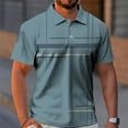 thumbnail image 1 of Cuoff Men's golf shirt casual sports V-neck short-sleeved polo shirt Cyan 2X, 1 of 4