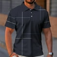 thumbnail image 1 of Cuoff Men's golf shirt casual sports V-neck short-sleeved polo shirt Navy 3X, 1 of 4
