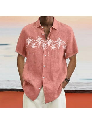 Sherrylily Mens Long Sleeve Shirts Linen Button Down Beach Casual Summer  Shirts 