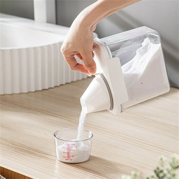 Cuoff Room Decor Laundry Powder Storage Box Washing Powder Barrel with Scale Heavy Duty Airtight Cover Clear Laundry Soap Container for Laundry 1100ml Home Decor