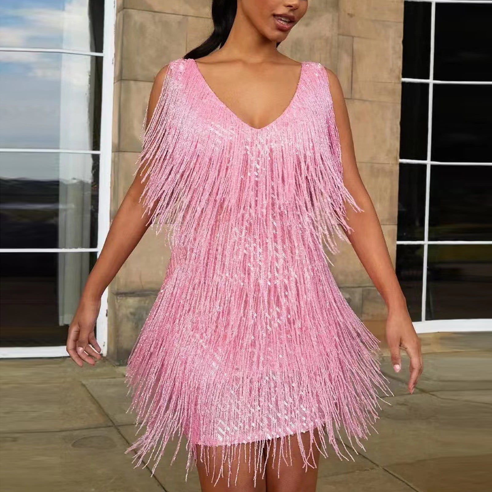 Summer dress with tassels 2025