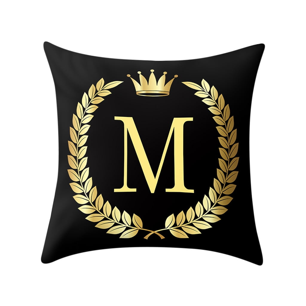 Cuoff Throw Pillows Room Decor Pillow Cover Black and Gold Letter