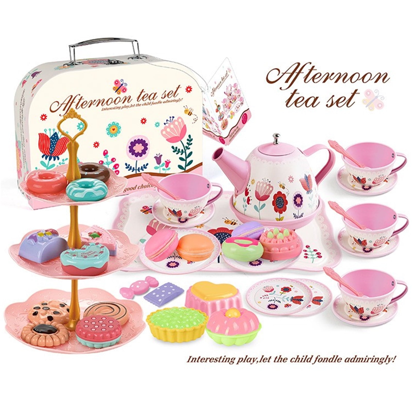 Cuoff Toys Baby Tea Set For Little Girls Pretend Play Tea Party Set For