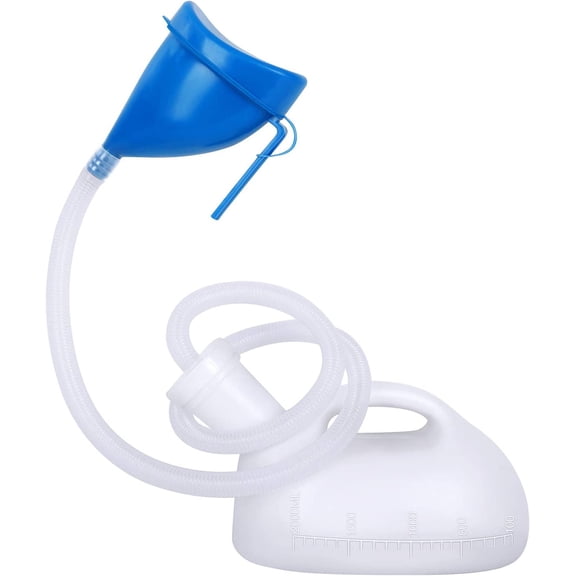 Cuoff Unisex Potty with Lid and Funnel, Portable Pee Bottle for Men and Women, 2000ml Large Capacity Male Female Reusable Urinals, Emergency Urine Collection for Hospital Home Camping Car Travel