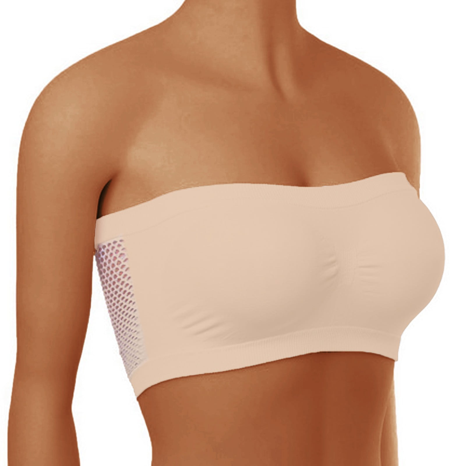 Cuoff Women's Underwear Stretch Strapless Bra Fashionable Summer Strapless  Bra Suitable For One-Shoulder Tops Beige S