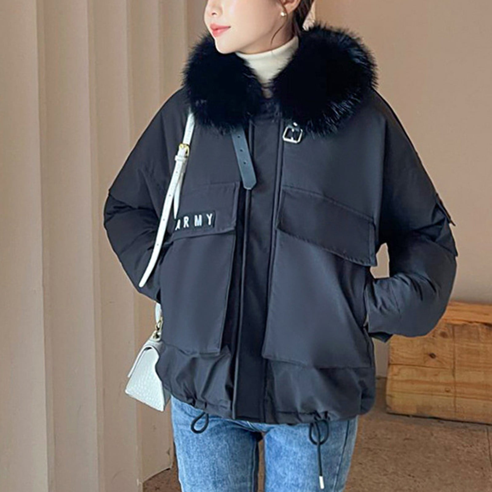 Cuoff Womens Plus Size Coats & Jackets Fashion Long Sleeve Padded