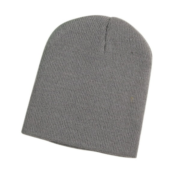 Cuoff hats Baby Beanie Hat Boy Girls Soft Hat Children Winter Warm Kids Knitted Cap Gray One size Knitting Yarn