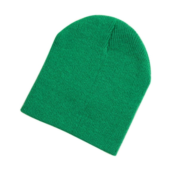 Cuoff hats Baby Beanie Hat Boy Girls Soft Hat Children Winter Warm Kids Knitted Cap Green One size Knitting Yarn