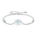 thumbnail image 1 of Cuoka Celtic Knot Bracelet 925 Sterling Silver Moonstone Bracelets 7+2'' Adjustable Chain 18K White Gold Plated Hypoallergenic Jewelry Birthday Xmas Gift for Women Girls Mom Daughter Wife, 1 of 9