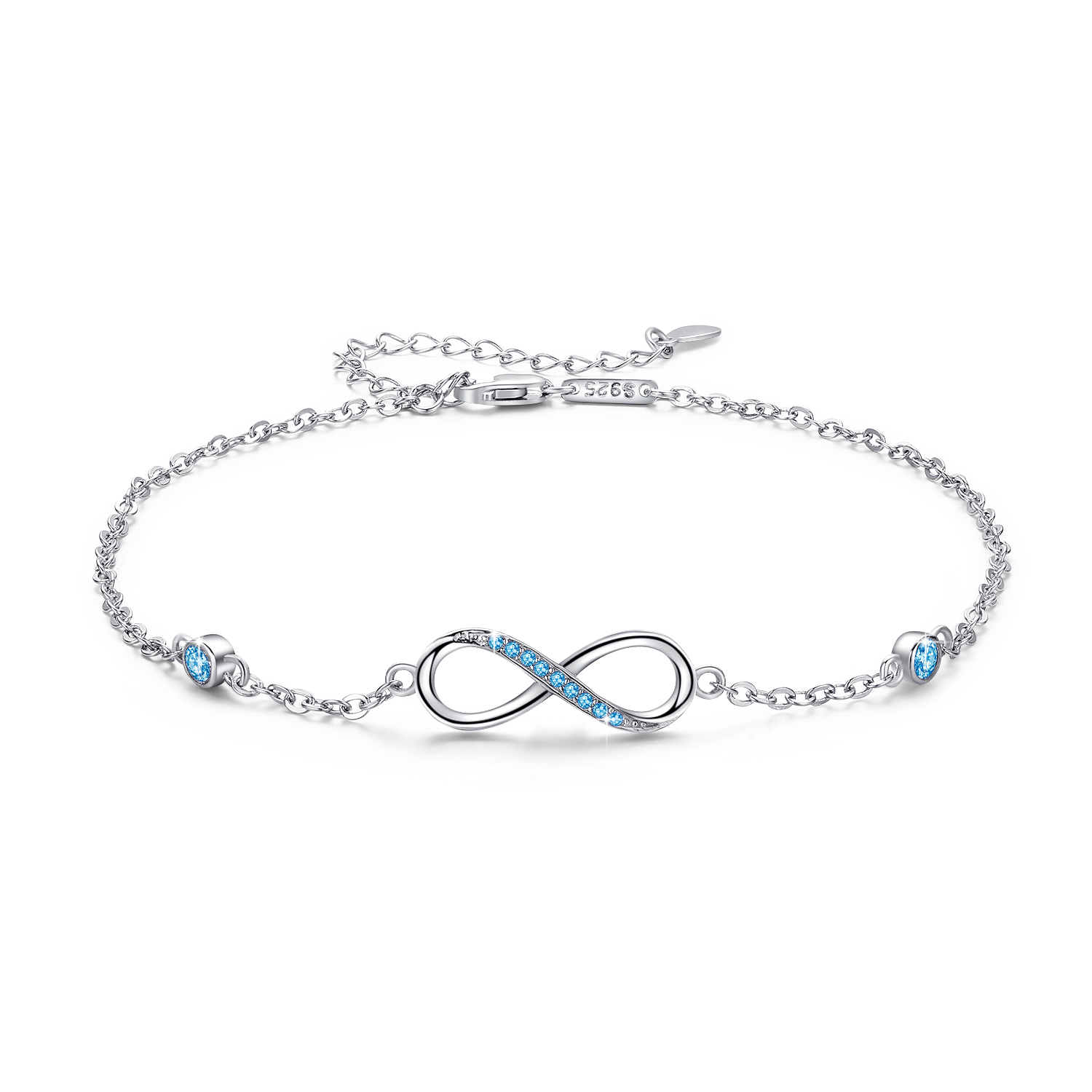 Cuoka Infinity Endless Love Anklets Sterling Silver Adjustable Anklets ...