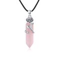 thumbnail image 1 of Cuoka Natural Rock Rose Quartz Crystal Necklace 925 Sterling Silver Pink Pendant Necklaces 18K White Gold Plated Healing Mineral Stone Jewelry Birthday Xmas Gift for Women Mom Wife, 1 of 8