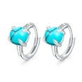 thumbnail image 1 of Cuoka Turquoise Hoop Earrings 925 Sterling Silver for Women Mom Wife 18K White Gold Plated Fashion Jewelry Birthday Christmas Gifts for Sensitive Ears, 1 of 8