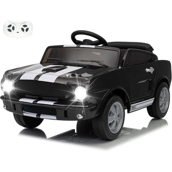 Akaber Licensed Shelby Kids Electric Car, 12V Ride On Toy with Remote Control, Bluetooth Music for Boys and Girls
