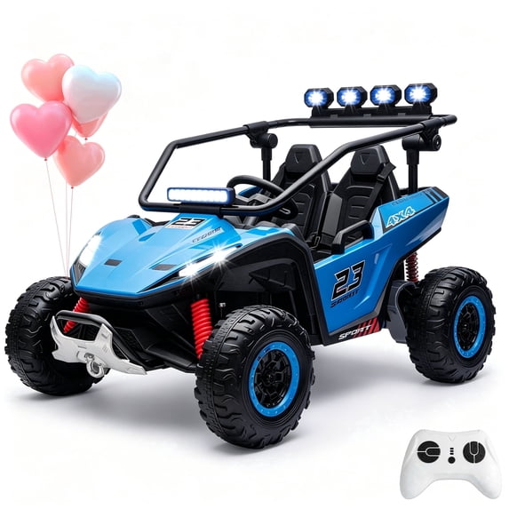 Akaber 2 Seater Ride On Car for Kids 3-8, 24V Ride on Toy with Remote Control, LED Lights