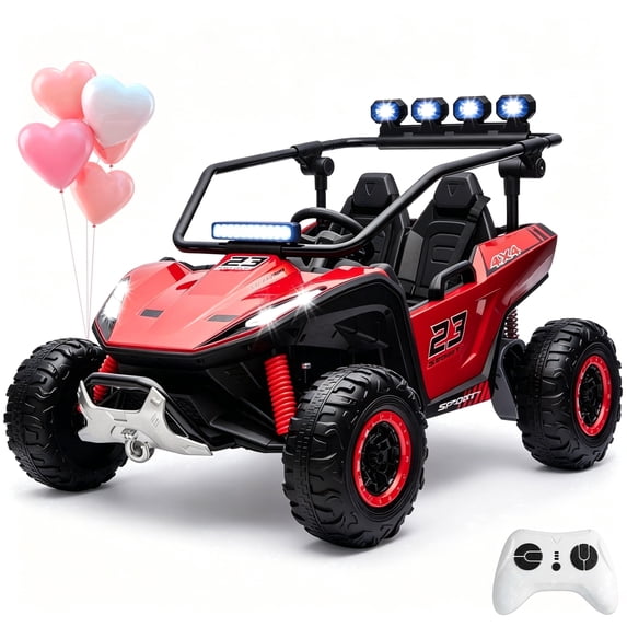 Akaber 2 Seater Ride On Car for Kids 3-8, 24V Ride on Toy with Remote Control, LED Lights