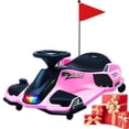 thumbnail image 1 of Cuoote 24V 180W Ride On Car, Electric Ride On Drift Car Toy with Bluetooth, Go Cart for Kids 3-10 with Replacement Wheels, 360 Degrees Rotating, High/Low Speed, Pink, 1 of 9