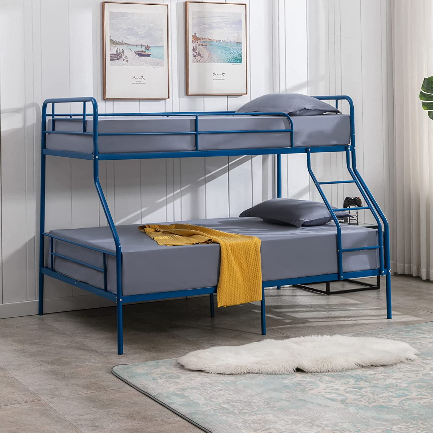 Blue metal sale bunk bed frame