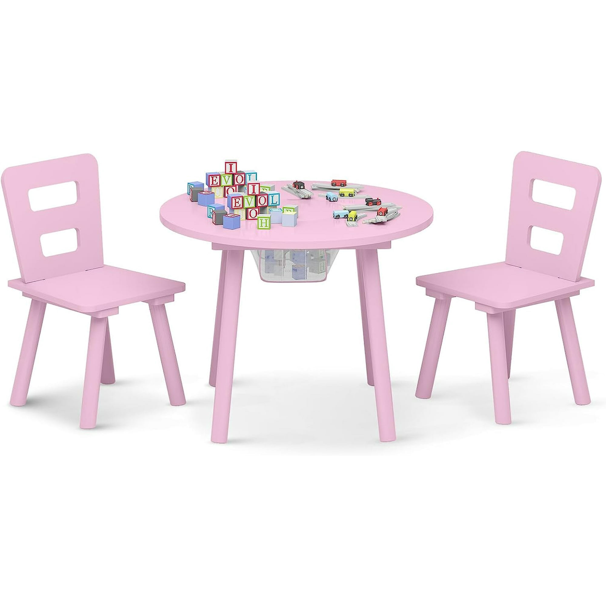Stackable Children's Furniture Swegrow Kids Table And 2 Chairs Set ...