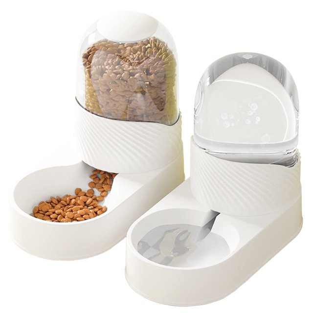 Cuopluber Automatic Cat Feeder and Water Dispenser Set, 3.5L Gravity