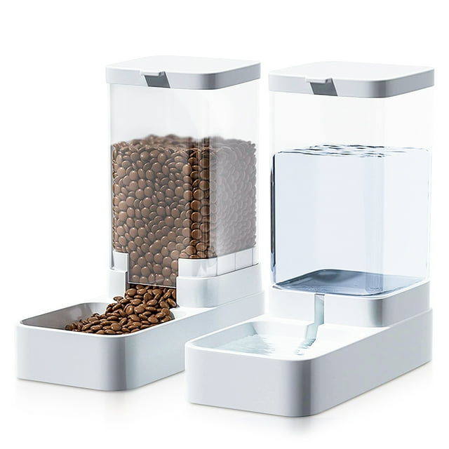 Cuopluber Automatic Cat Feeder and Water Dispenser Set, Gravity Pet