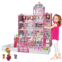 Cuopluber Doll House for Girls Boys,5-Story 19 Rooms DIY Playhouse,Noctilucent Fully Furnished Fashion Dollhouse,Play House with Accessories, Gift Toy for Kids Ages 3 4 5 6 7 8+