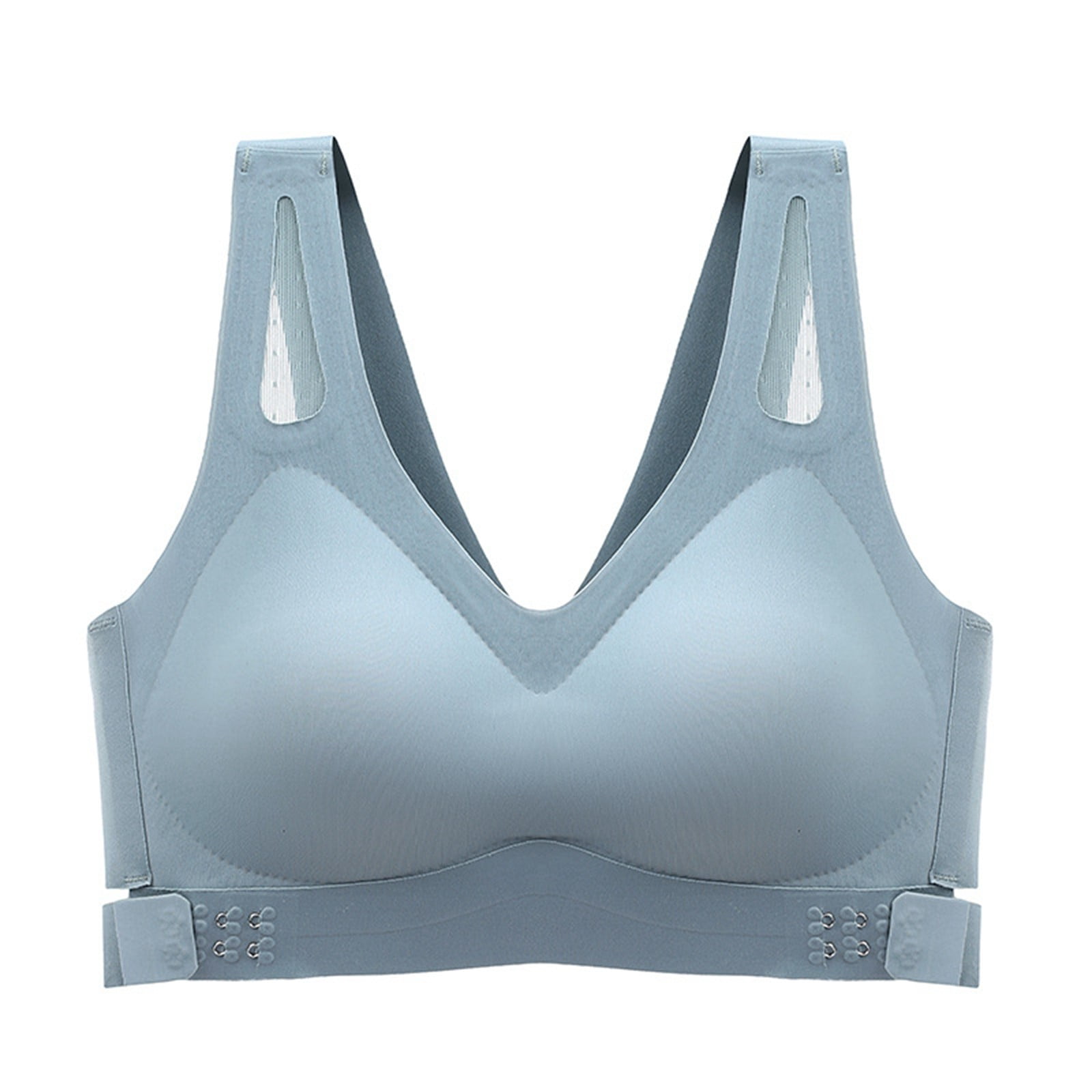 Cuozvetk Women's Trackless Front Side Buckle Sports Bra With