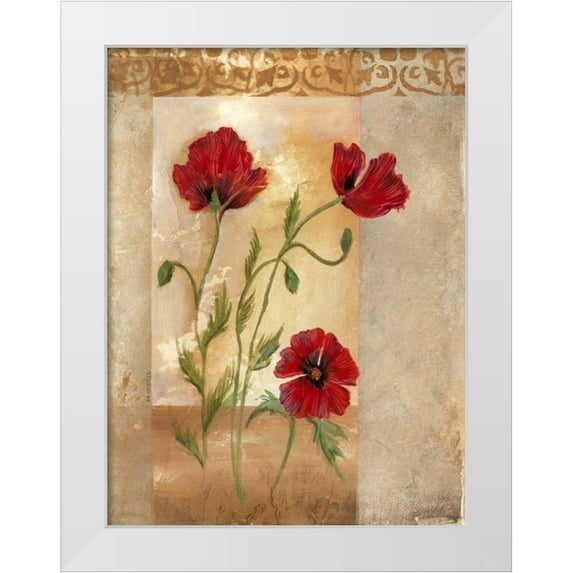 Cuozzo, Marianne D. 15x18 White Modern Wood Framed Museum Art Print Titled - Red Poppies IV