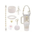 thumbnail image 1 of Cup Accessories Set Compatible With Stanley Cup 30 Oz 40 Oz Include 1 Pc Water Bottle Handle Strap 1 Pc Siliocne Straw Cover 1 Pc Siliocne Cup Boot 2 Pcs Charms Accessories, 1 of 5