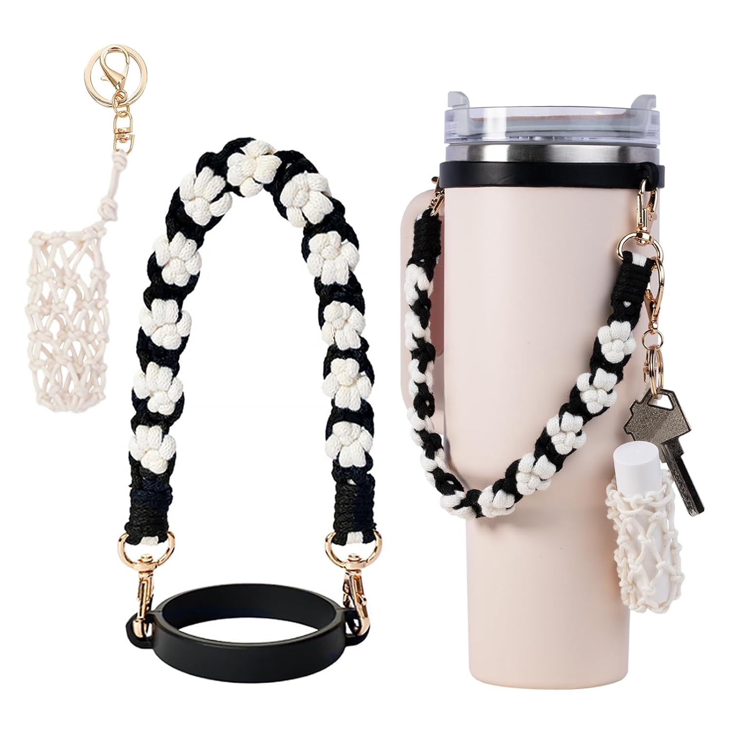 Cup Accessories Set Water Bottle Handle Strap, Cup Charms Compatible ...