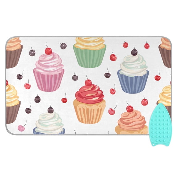 Cup Cakes Ironing Board Covers Heat Resistant Ironing Pad Mat Portable for Travel Washer Dryer Table