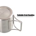 thumbnail image 1 of Cup Camping Cup 200ml/300ml/400ml Stainless Steel Water Cup Tea Cup Coffee Mug With Foldable Handles For Outdoor Camping Hiking Backpacking, 1 of 7