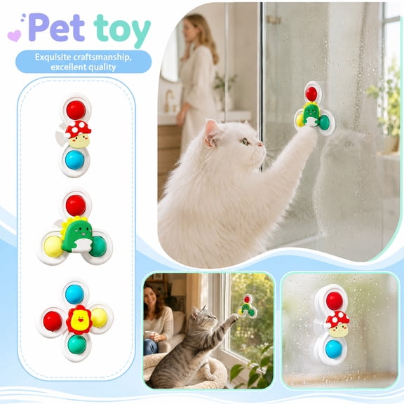 Cup Cat Toys with 360 Degree Rotation and Colorful Spheres,Interactive Cat Toys for Indoor Kittens,Feline Fun Solo Play,Christmas Gift for Kittens,1 Pack