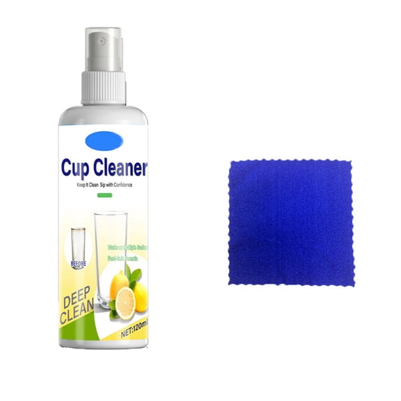 Cup Cleaner and Limescale Remover 120ml,Food-Safe Deep Cleaning Spray for Cups Kettles and Thermoses,Rapid Stain Dissolving and Odor Removal for Kitchen Glassware and Stainless Steel Drinkware-A