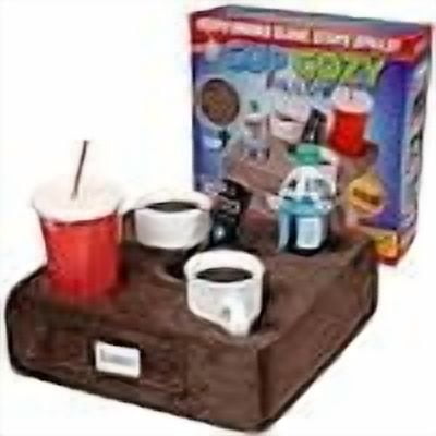 The Original Cup Cozy Pillow 5 Hole Brown- As Seen on TV-Cup Holder Caddy for Couch, Sofa, Bed, Car, RV, Park, Beach, & More!