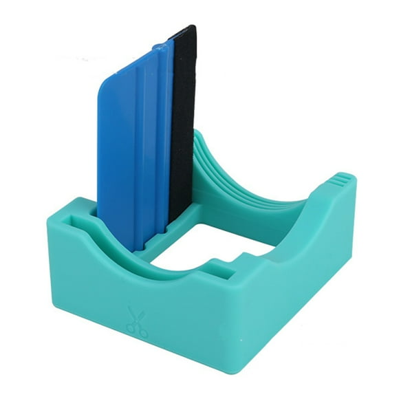Cup Cradle for Tumblers, Silicone Tumbler Holder for Vinyl Decals, Tumbler Cradle Built-in Slot with Felt Edge Squeegee for Crafting Decals on Cups, BottlesBright Blue
