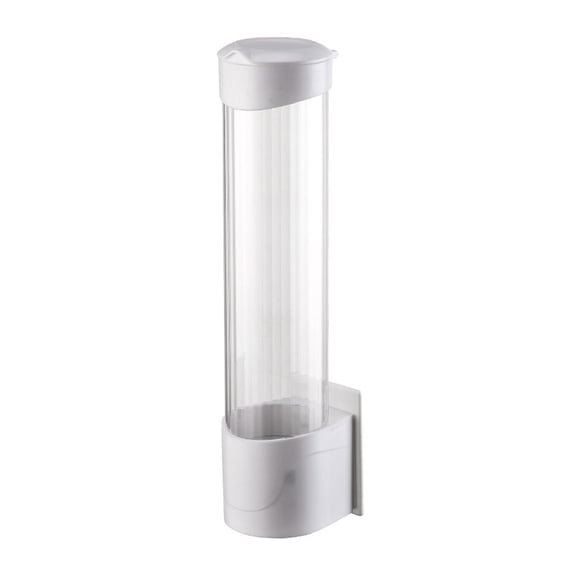 Cup Dispenser, Water Cooler Pull Type Cup Holder, Fits 2.95" Cups (Holds 60-70), Cone Or Flat Bottom Cups, Paste Or Screw Plate Wall White Mohdy