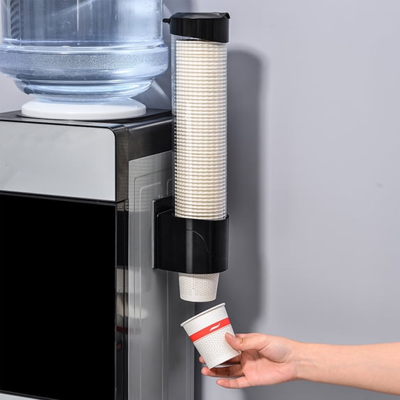 Cup Dispenser Water, Water Dispenser Disposable Cup Holder Rack Dispenser Cup Holder Pull Type Paper Automatic Remover,Paste or Screw Plate Wall Mount for Home Office Hospital