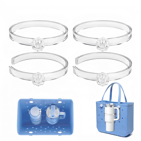 Cup Holder for Bogg Bag – Compatible with Stanley 30oz/40oz Tumblers, Adjustable Bogg Bag Accessories Insert, Drink Holder Compatible with Simply Southern & Simply Modern Tote Bags(Transparent)