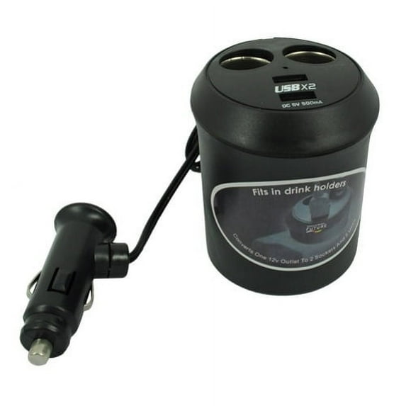 Cup Holder Car Charger for Samsung Galaxy Z Flip4/Flip3 5G - 2-Port Power Adapter DC Socket Splitter