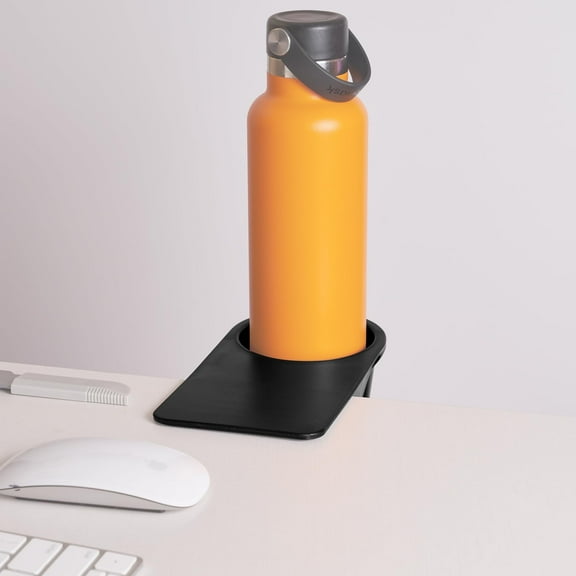 Cup Holder Clip Portable Desk Drink Holder for Coffee Mug, Water Glass, Beverage, Thermos Strong Clip-on Table Edge Clamp for Office, Home, Pens & More