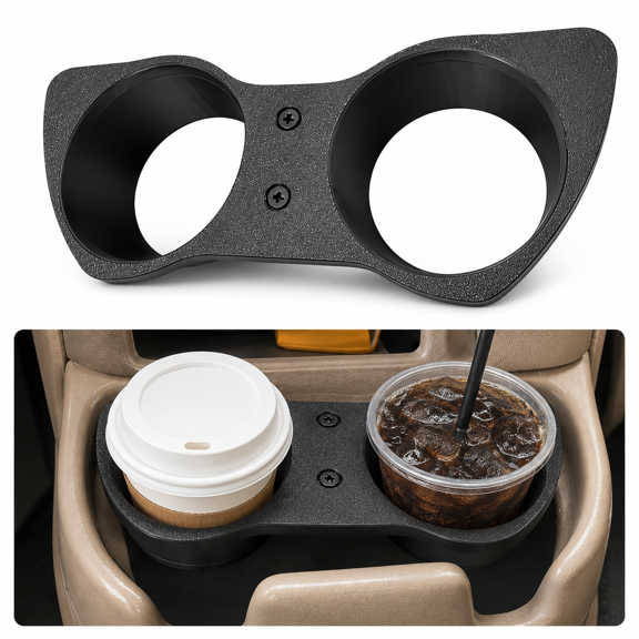 Cup Holder Compatible with Chevy Astro Van & GMC Safari 1996-2005 Front Center Console Dual, Automotive Drink Expander Insert & Interior Upgrade Organizer Insert, Black