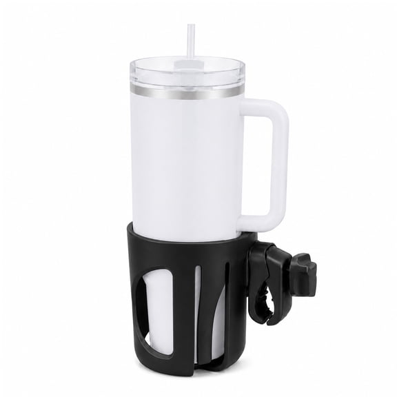 Cup Holder Compatible with Doona Car Seat & Stroller, Doona X & Doona+ – 360° Adjustable Clamp, Spill-Resistant, Secure Hold, Fits (30 & 40 oz), Bottles & Travel Mugs (Black)