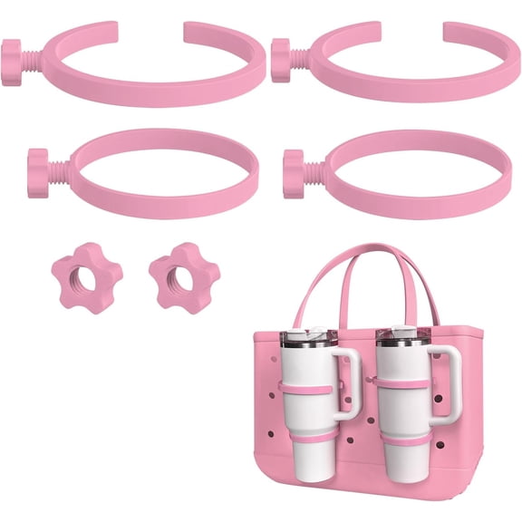 Cup Holder Compatible with Stanley 30oz 40oz, Drink Holder Attachment for Bogg Bag & Simple Modern Rubber Beach Tote