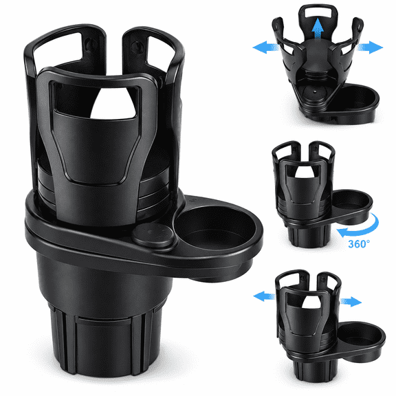 Cup Holder Expander for Car,2 in 1 Multifunctional Car Cup Holder Expander Adapter with Adjustable Base,All Purpose Car Cup Holder and Organizer,Car Cup Holder Adapter Fits Most Cup Holder