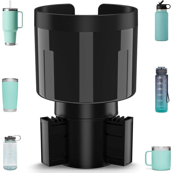 Cup Holder Expander with Offset Base, Cup Holder Extender for Compatible with 14/24/36oz, Hydro Flasks 32/40oz, Other Large Water Bottles and Mugs in 3.2"-4.0"