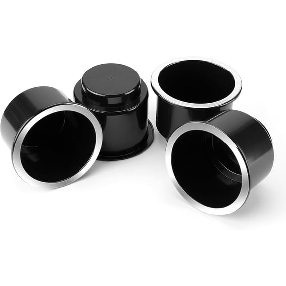Cup Holder Insert 2pcs for RV Boat Car Couch Golf Cart, Elegant Chrome, Large Plastic Universal Drop in Cup Holder for Pontoon Table Sofa